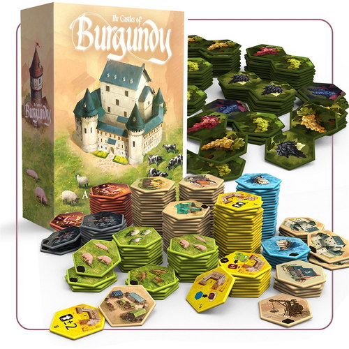 Castles of Burgundy: SE Acrylic Upgraded Hex Tiles