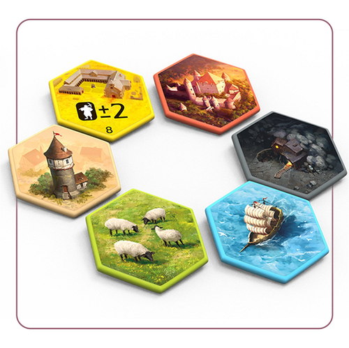 Castles of Burgundy: SE Acrylic Upgraded Hex Tiles