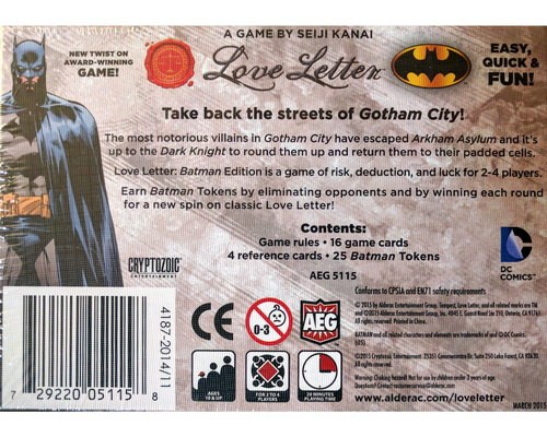 Love Letter: Batman (Boxed Edition)