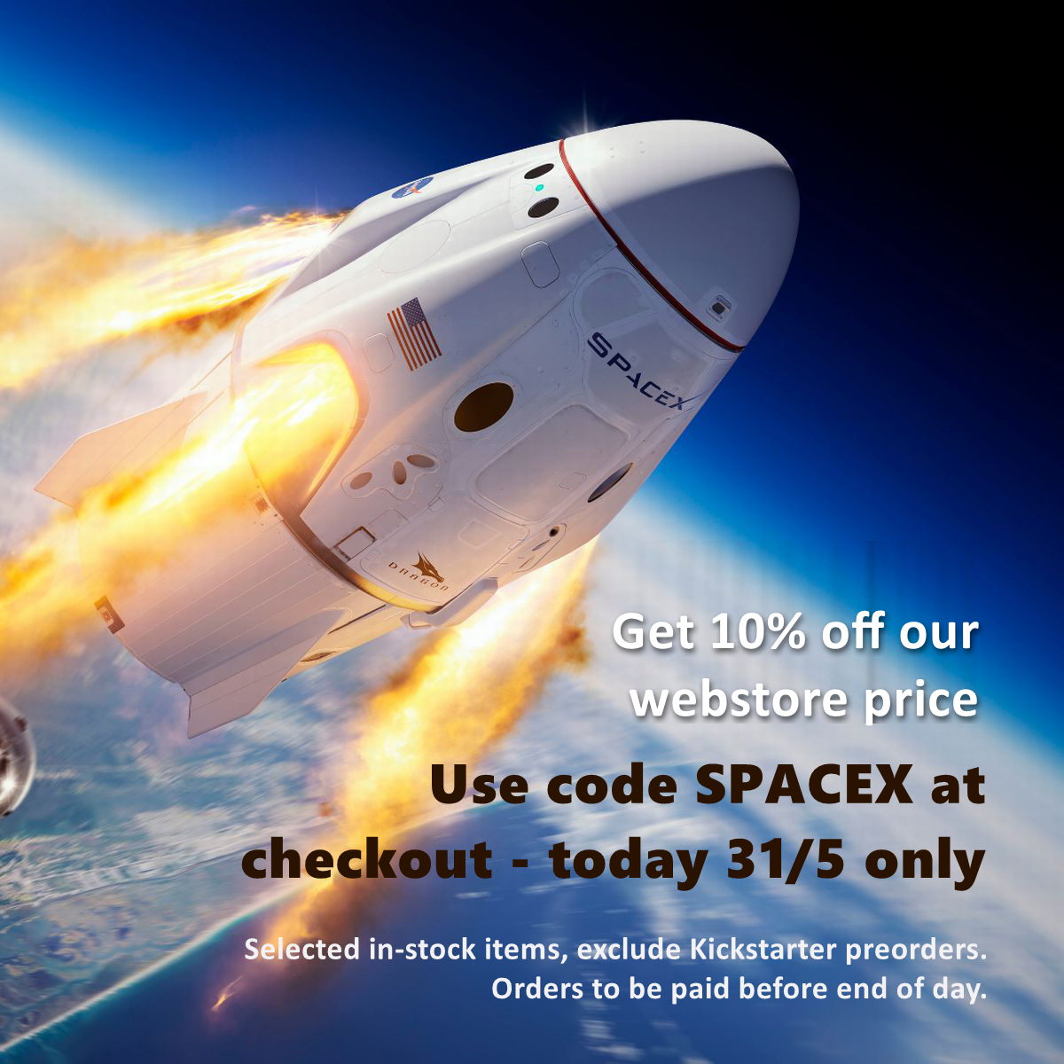 Enjoy 10% off SPACE/MARS titles with the successful SPACEX Launch!